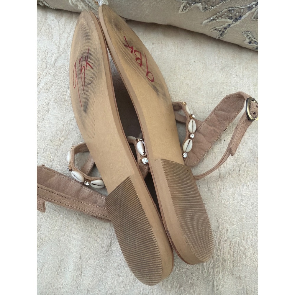 SKEMO Tahiti Flat sandal: Indigo SIZE 9 shells,stones and beads - Picture 7 of 12